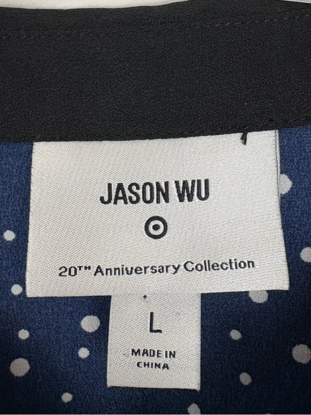 Jason Wu for Target Navy & White Polka Dot Sleeveless Shirt Dress w/ lace Size L - Picture 2 of 12